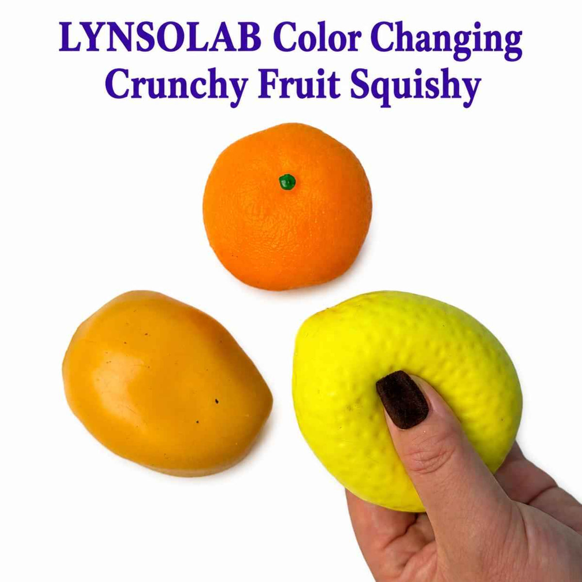 Fruit-Shape Crunchy Squishy -LYNSOLAB Moldable ASMR Fidget Toy | Stress Relief Sensory Toy | Colour Changing & Regular Styles