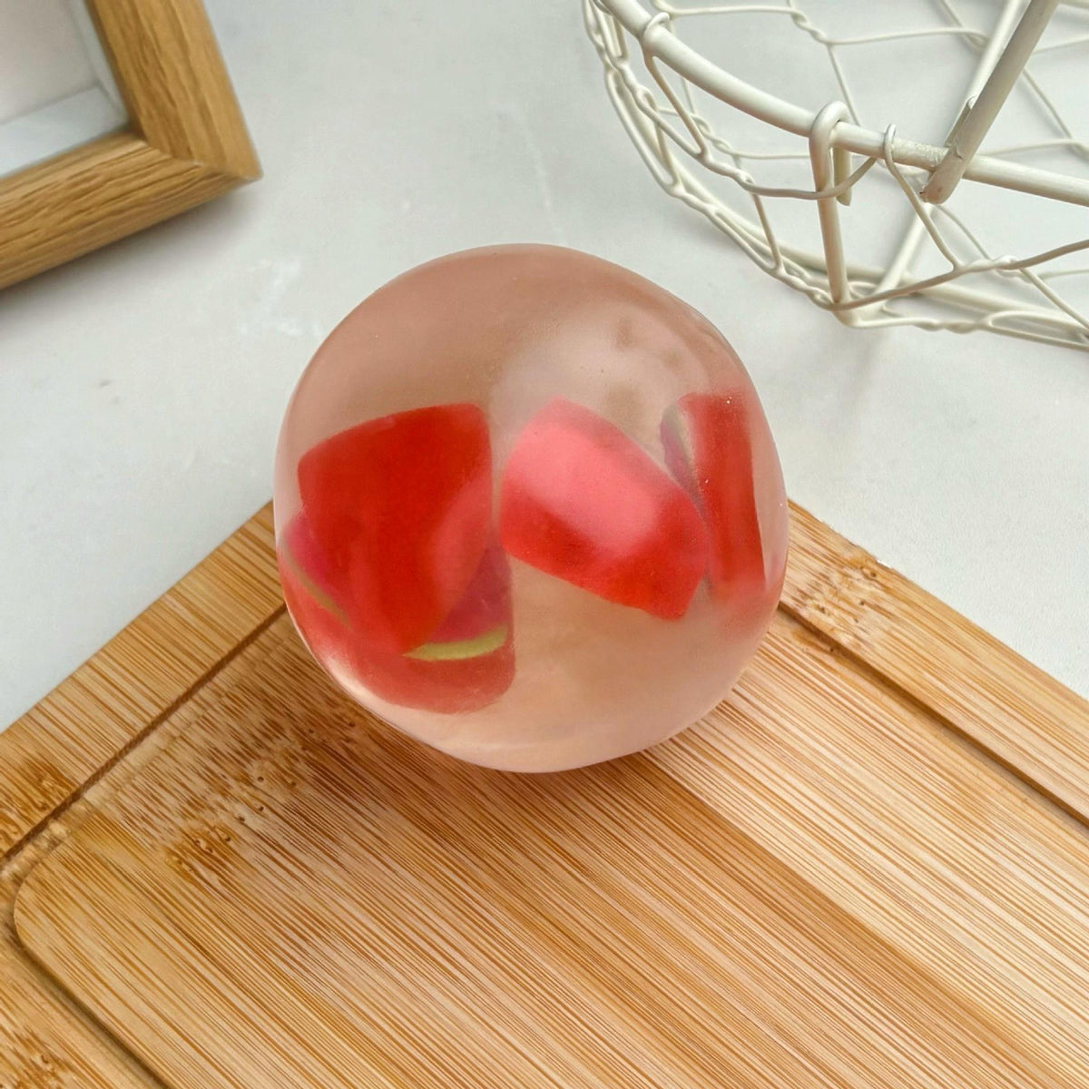 Squishy Jelly Stress Ball - 6cm Clear Soft Squeeze Fidget Toy for Instant Relaxation