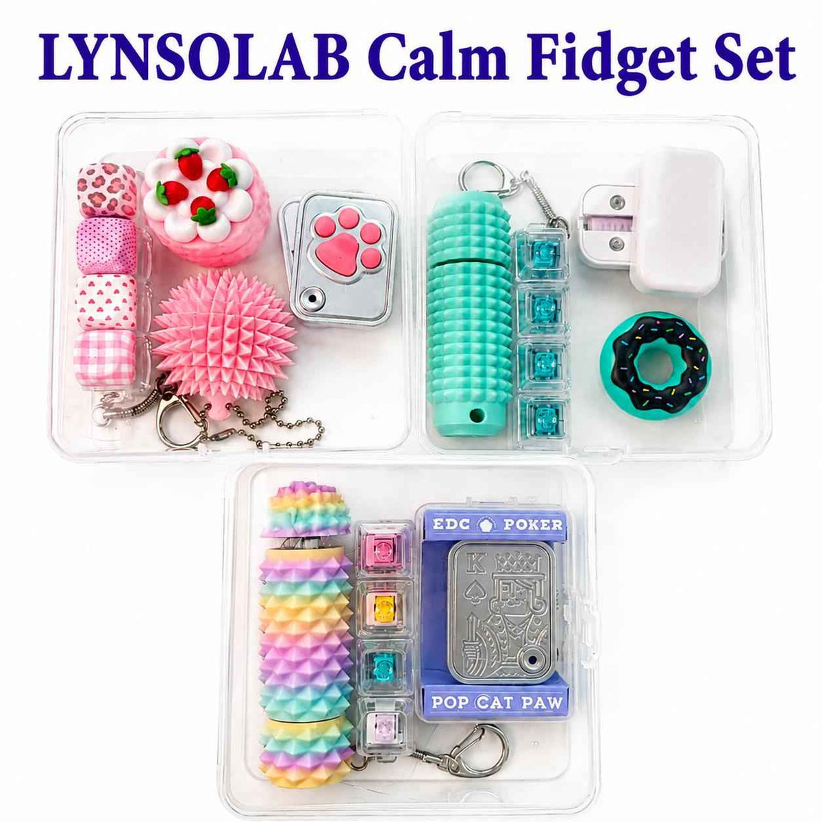 LYNSOLAB Calm Fidget Toy Set - Portable Stress Relief Kit for Daily Relaxation