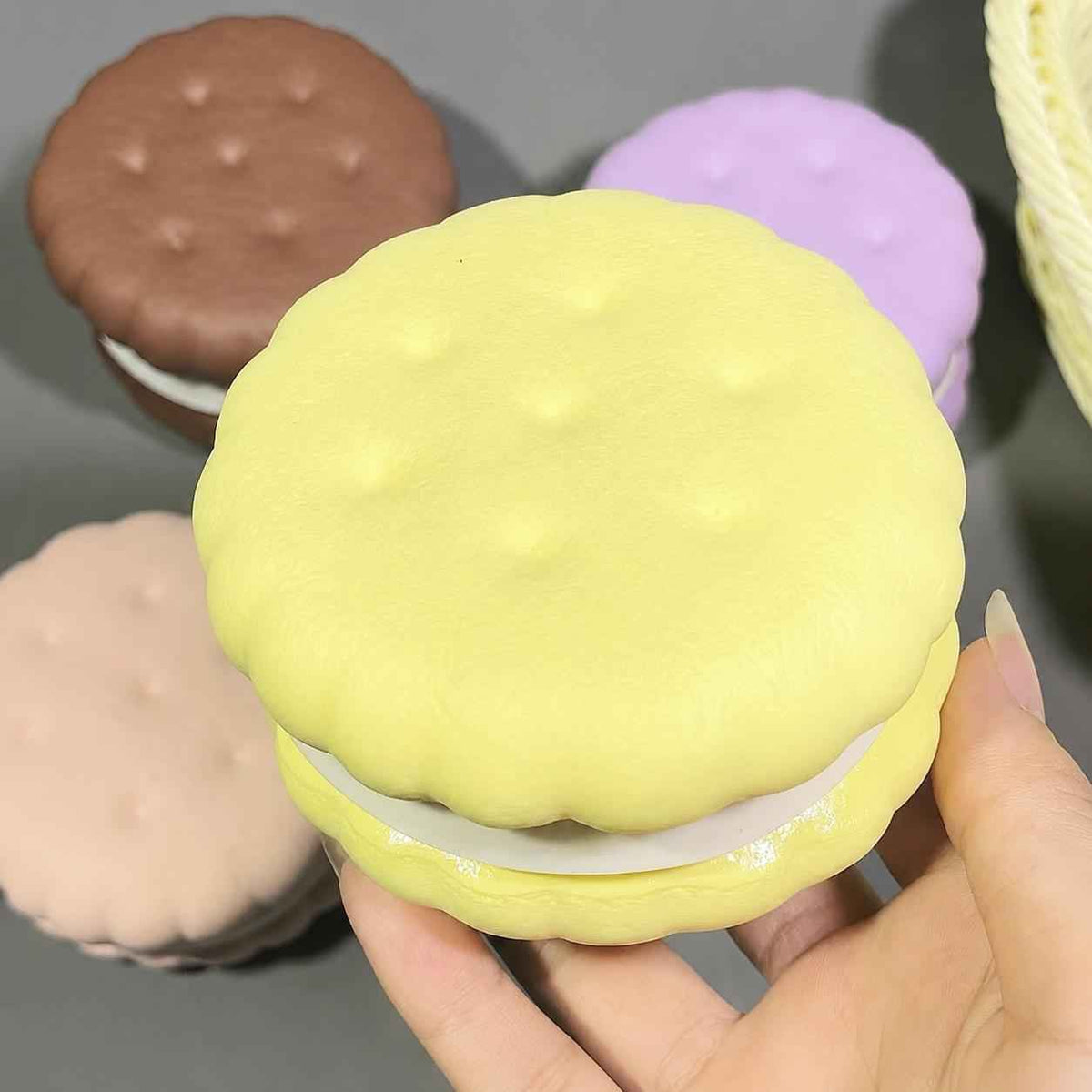 Slow Rebound Biscuit Squishy Toy | Soft Layered Slow Rising Squeeze Toy | Stress Relief Fidget Sensory Toy for Adults