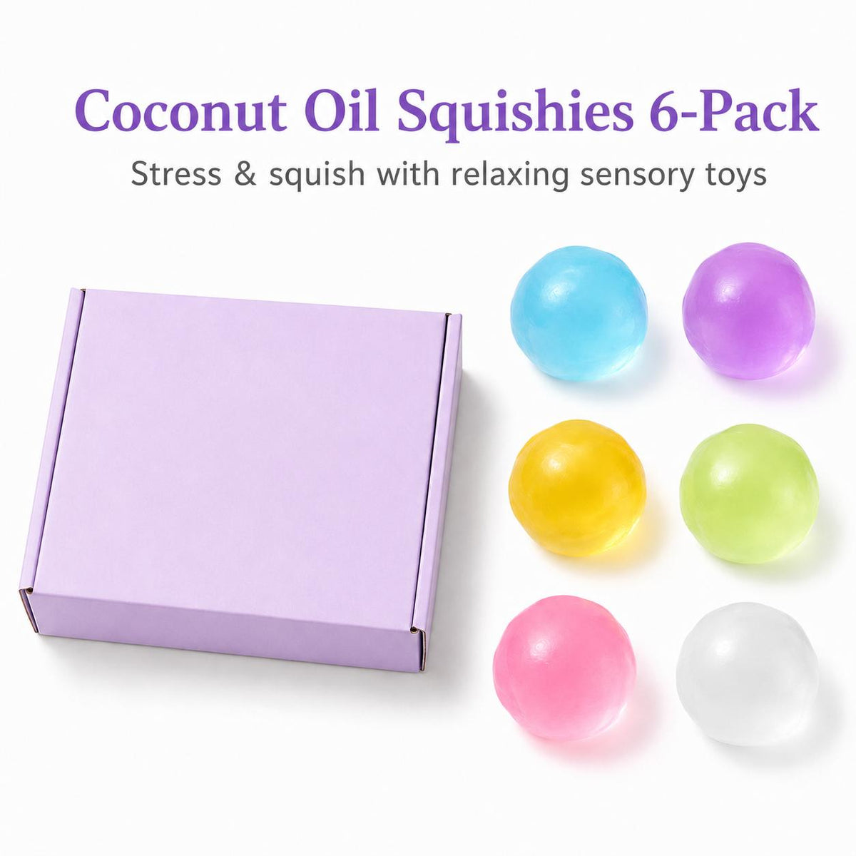 Coconut Oil Texture Squishy Ball - Ultimate Stress Relief Fidget Toy for Calming Anxiety