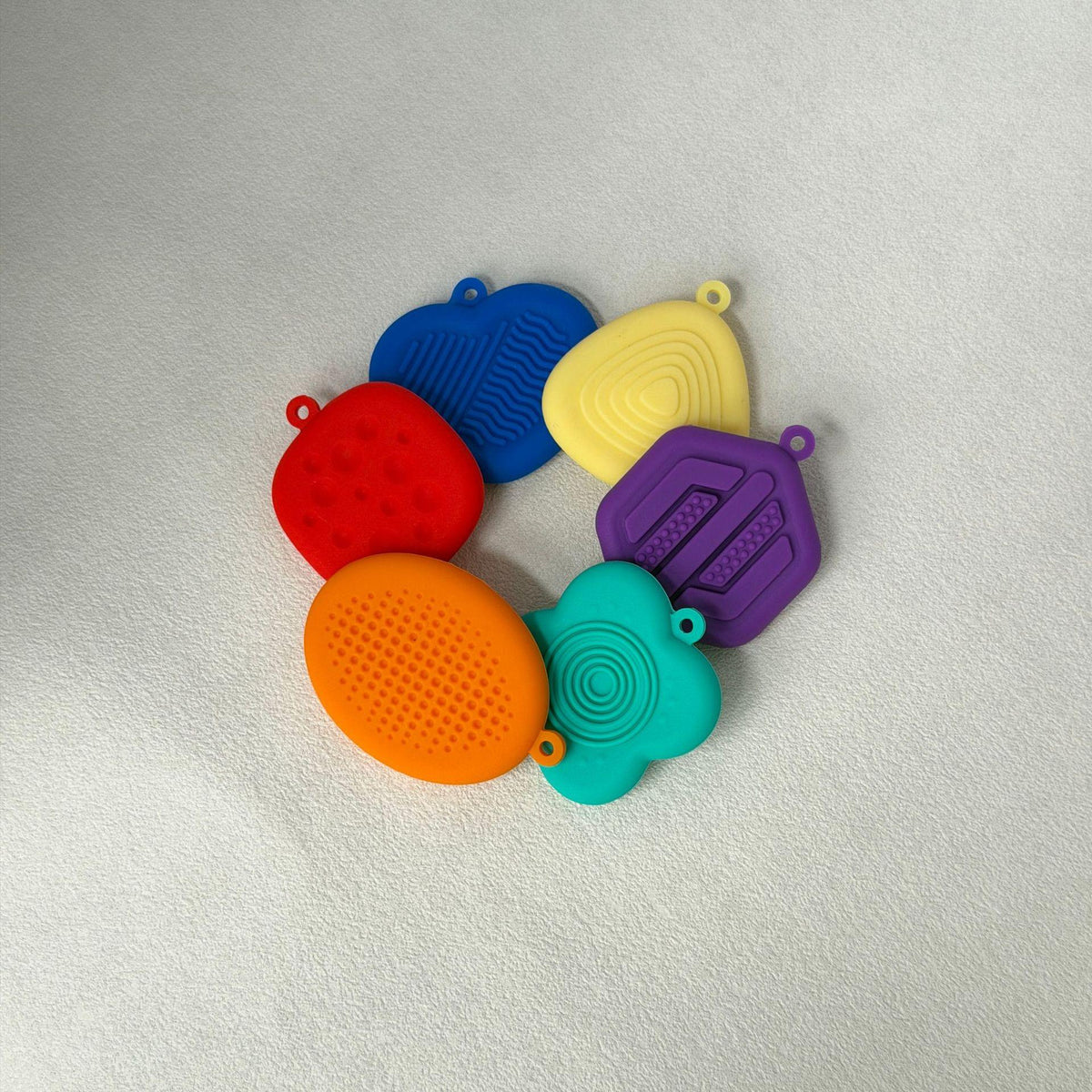 6Pcs Silicone Sensory Stones Set - Textured Fidget Toys for Kids Adults, Calming Sensory Play for Anxiety Relief, Focus Training, Home Classroom Travel Use