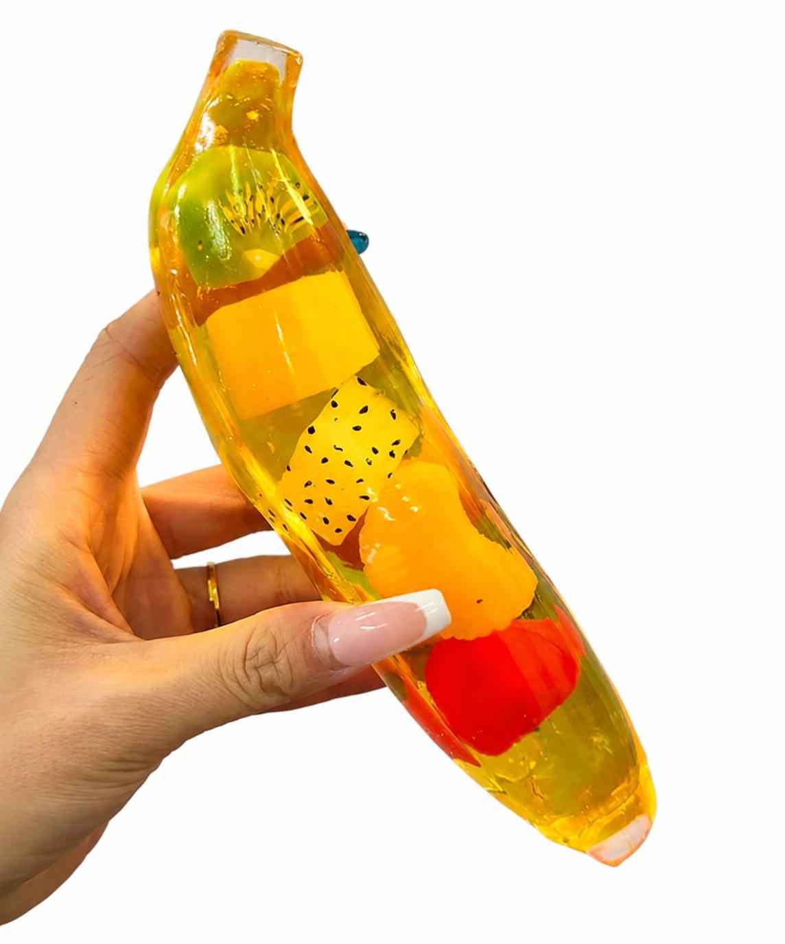 Moldable Jelly Filled Banana Squishy | Soft Squeeze Fidget Toy for Stress Relief