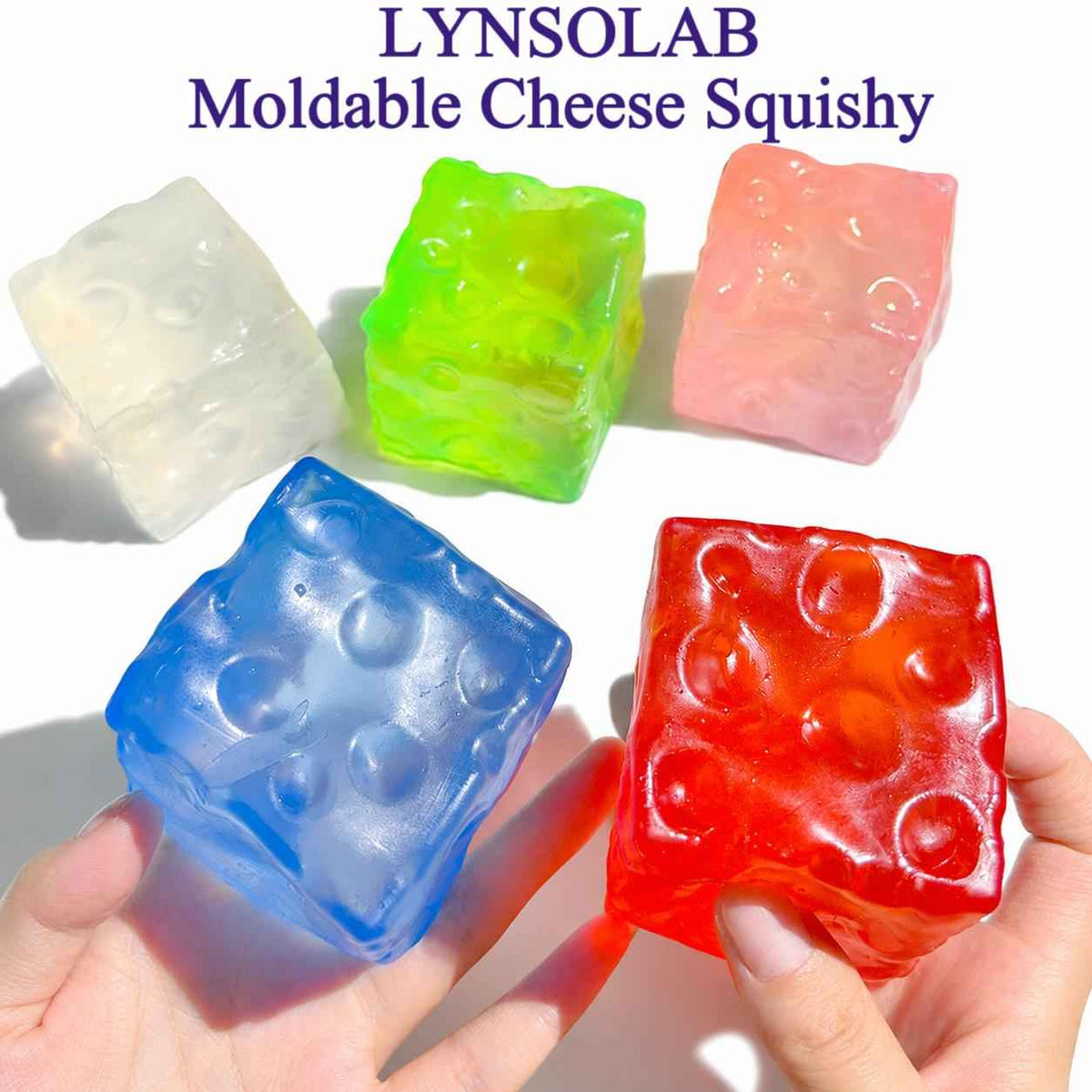 LYNSOLAB Soft Cheese Squishy, 6cm Small Size Soft Squeeze Toy, Non-Rebound Squishy Toy