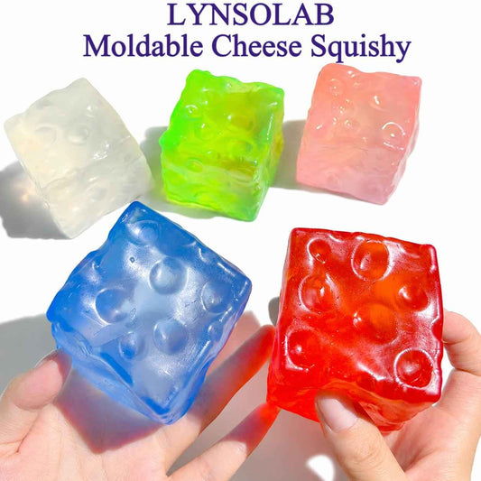 LYNSOLAB Soft Cheese Squishy, 6cm Small Size Soft Squeeze Toy, Non-Rebound Squishy Toy