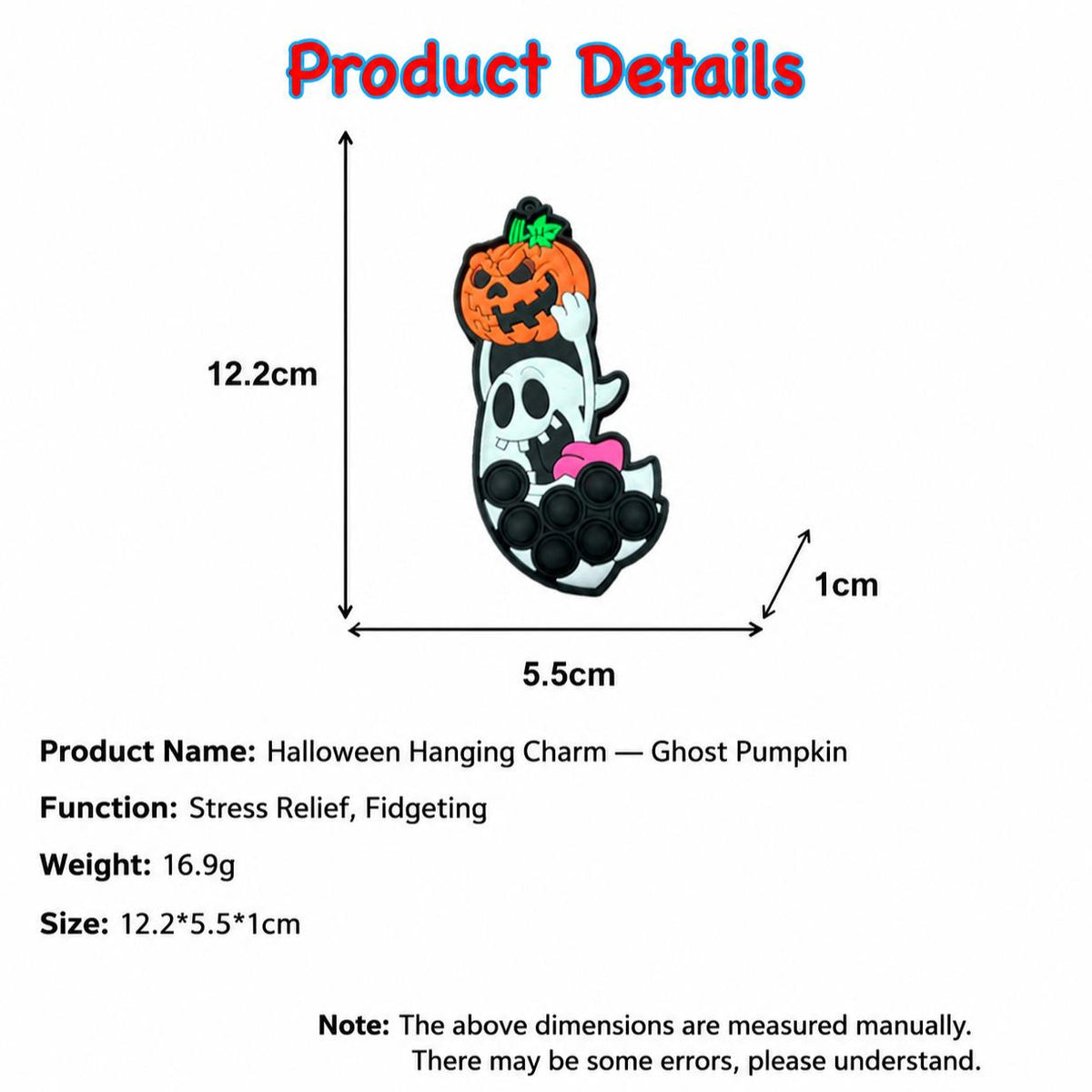 LYNSOLAB Halloween Fidget Keychains - Fun Silicone Push Bubble Toys for Stress Relief