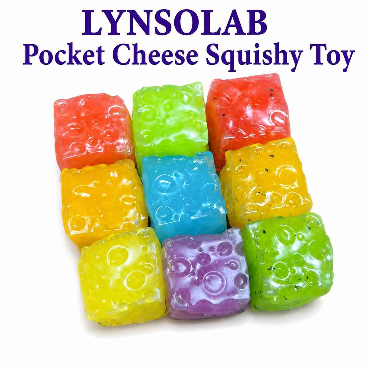 LYNSOLAB Pocket Cheese Slushy Squishy, Portable Sensory Fidget Squeeze Toy,Pocket-Size Stress Relief Toy