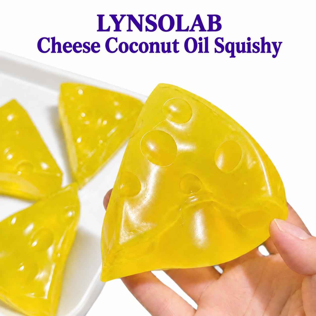 LYNSOLAB Coconut Oil Cheese Slice Squishy - Ultimate Stress Relief Fidget Toy