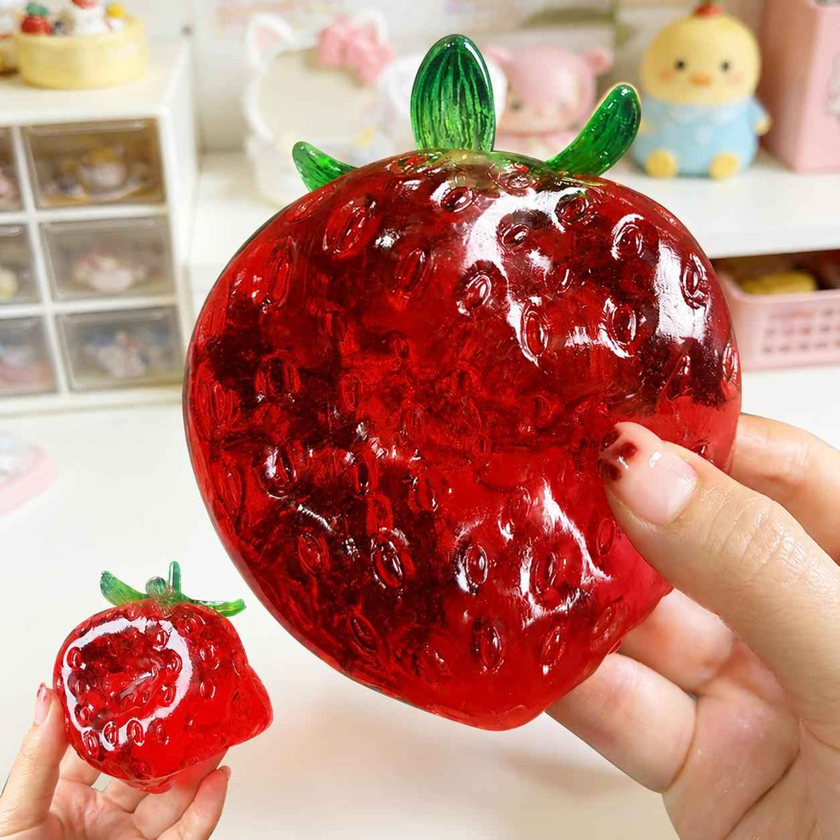 Moldable Jelly Strawberry Squishy Adult Stress Relief Fidget Sensory Toy for Office Desk